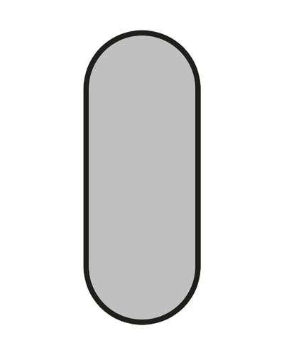 Дизайнерское овальное настенное зеркало Glass Memory Harmony max в металлической раме черного цвета